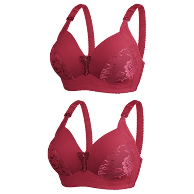 Timegard 2 Pcs Soutiens-Gorge pour Femmes Confort Respirant Sans Fil Bretelles Réglables Soutien Complet Quotidien