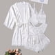 thumbnail image 1 of Batas de mujer de talla grande, lencería de seda, bata de baño de satén, conjunto de cuatro piezas, pijamas para dormir, pijamas para mujer, 1 of 9