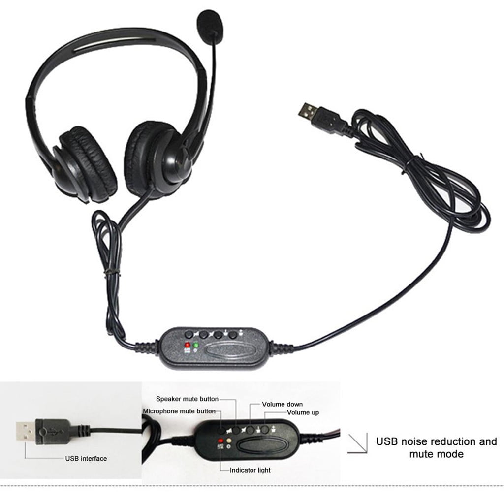 Seletøj statisk Kæreste Buodes Earphones for Kids USB Headset Computer Headset PC Headset Headphone  with Microphone Noise Headphon - Walmart.com