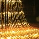 thumbnail image 4 of Cortina de luces en cascada de 3 x 3/6 x 3 m para exteriores, para Navidad, para colgar, con forma de lluvia, resistente al agua, 4 of 5
