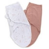 Ely's & Co. Size 0-3M 2-Pack Stars Adjustable Swaddle Blankets in White/Pink