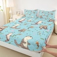 thumbnail image 3 of Homewish Kawaii Otter 4pcs Bed Sheets for Preppy Child,Cartoon Animal King Sheets,Koi Fish Super Cozy Sheet Set,Luxury Bedroom Decor, 3 of 7