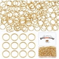 thumbnail image 1 of 300Pcs Open Jump Rings 24K Gold Plated Round Rings 9mm 304 Stainless Steel Split Rings for Jewelry Making Repairing Supplies with Storage Box 0.35in, 1 of 6