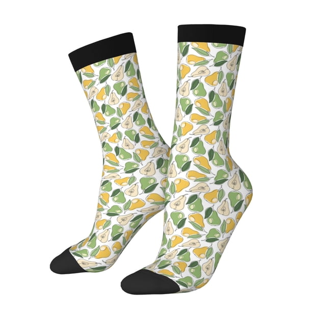 Balery Fruit Pears Calcetas Largas con Estampado para Hombre y Mujer – Suaves y Transpirables, Talla Única (US 5-11)