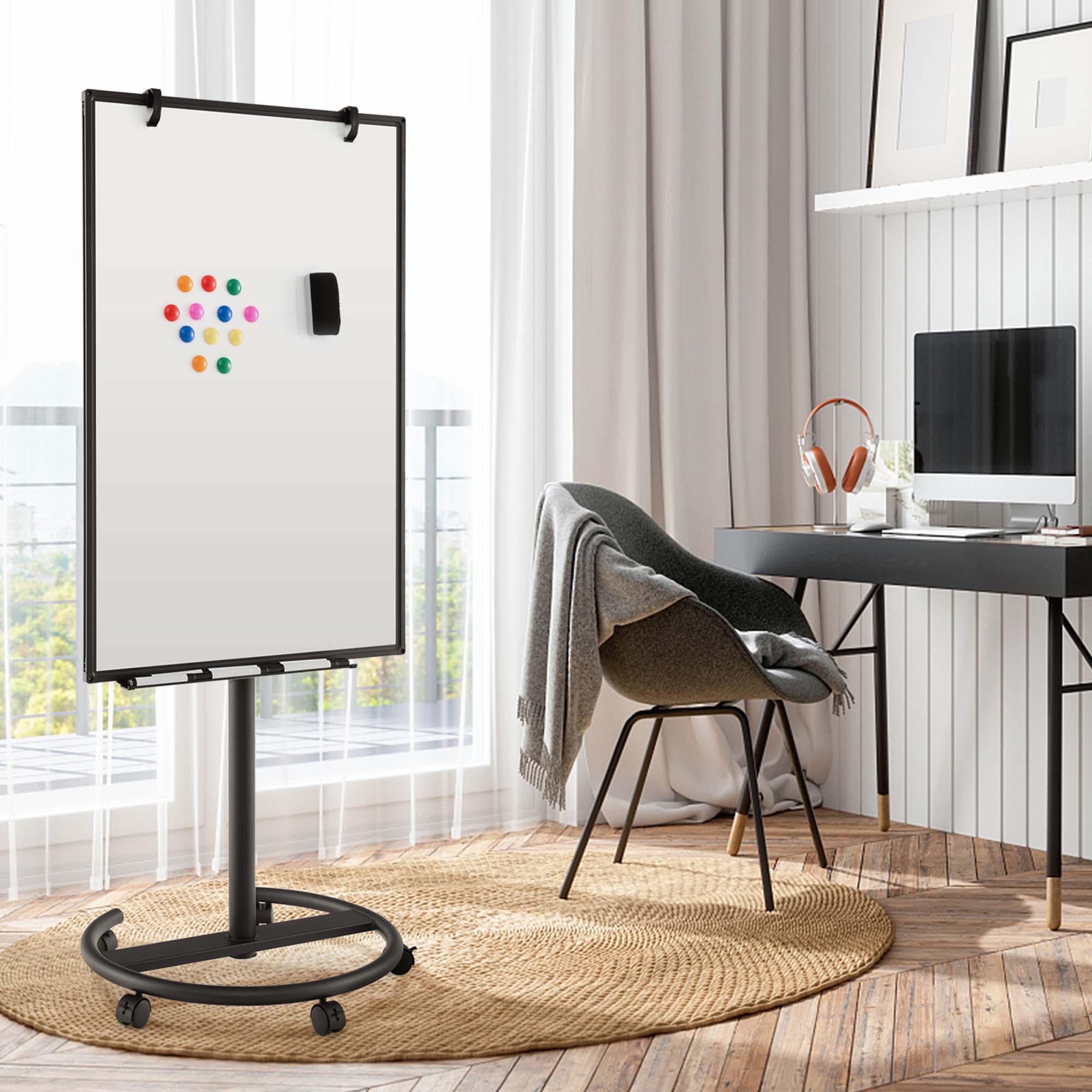 Costway Mobile Whiteboard, 40"x26", Height Adjustable photo 2