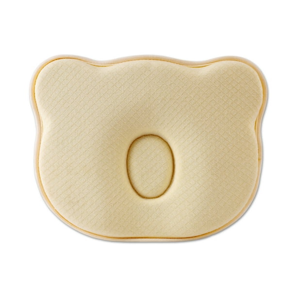 Almohadas para dormir Cojín para moldear la cabeza para bebé Portátil 0-12 meses Protección para recién nacidos de dibujos animados Posicionador para reposacabezas Ropa de cama Amarillo Methold BA000365-02