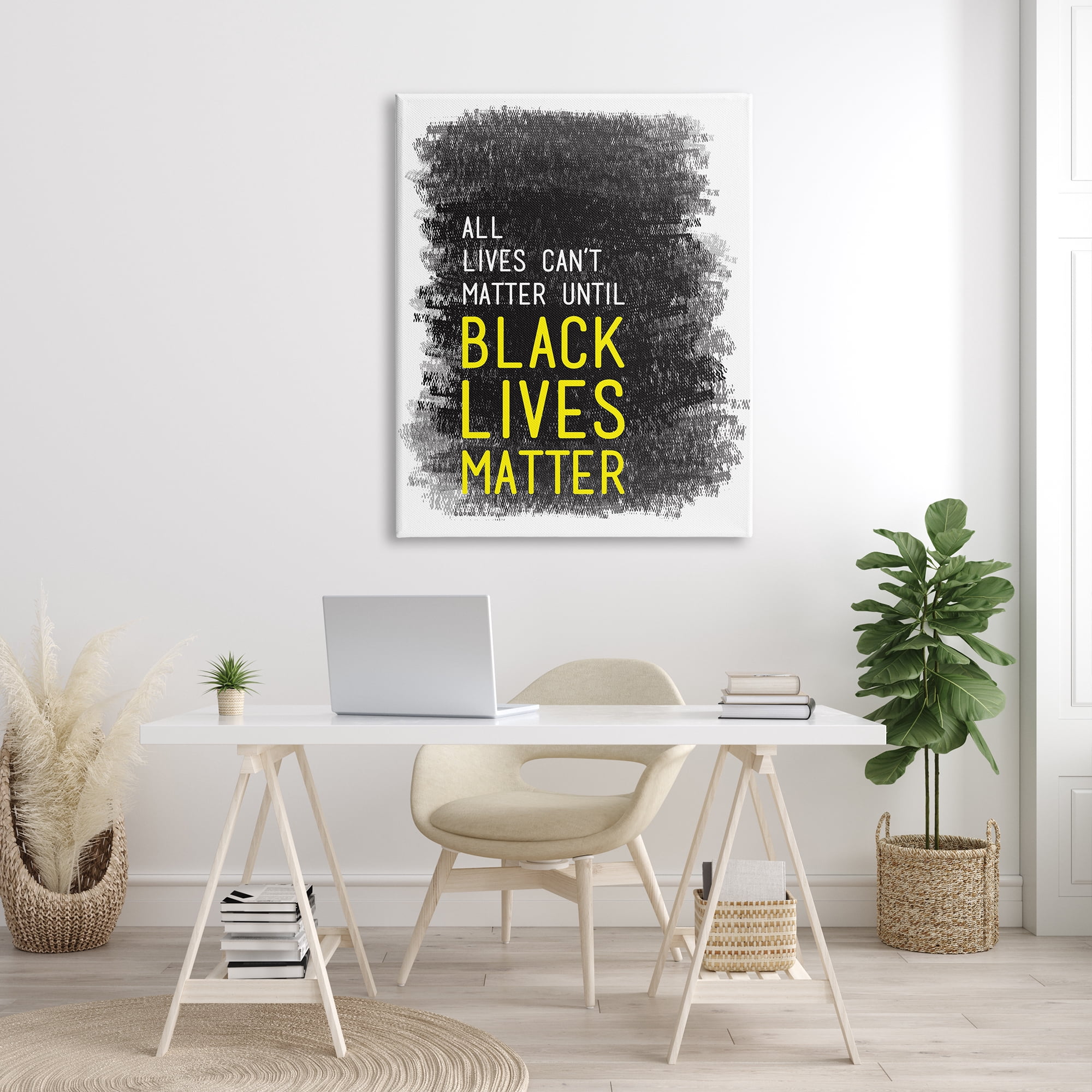 Stupell Indtries Black Lives Matter Motivational Phrase Crayon Scratch Pattern,36 x 48,Design by Tenisha Proctor