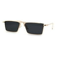 thumbnail image 2 of Luxurious Narrow Rectangular Metal Rim High Temple Sunglasses Gold Black, 2 of 3