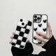 thumbnail image 4 of Funda blanda con diseño de cuadros y corazones de amor para iPhone 11, 12, 13 Pro Max, X, XR, XS Max, 6, 7, 8 Plus, protección de lente transparente, 4 of 5