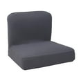 thumbnail image 3 of DOLITY Housse de Chaise de Salle à Manger Extensible Dossier Bas Court Tabouret de Bar Gris, 3 of 6