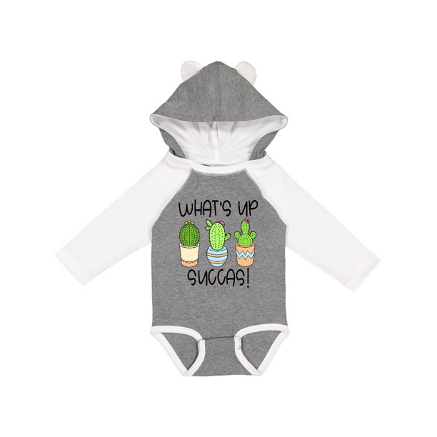 Inktastic What S Up Succas Funny Cacti Plants Infant Long Sleeve Bodysuit Unisex Walmart Com Walmart Com