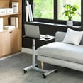 thumbnail image 3 of Seville Classics airLIFT® Height Adjustable Mobile Rolling Laptop Cart Desk w/ Wheels, Espresso, 3 of 13