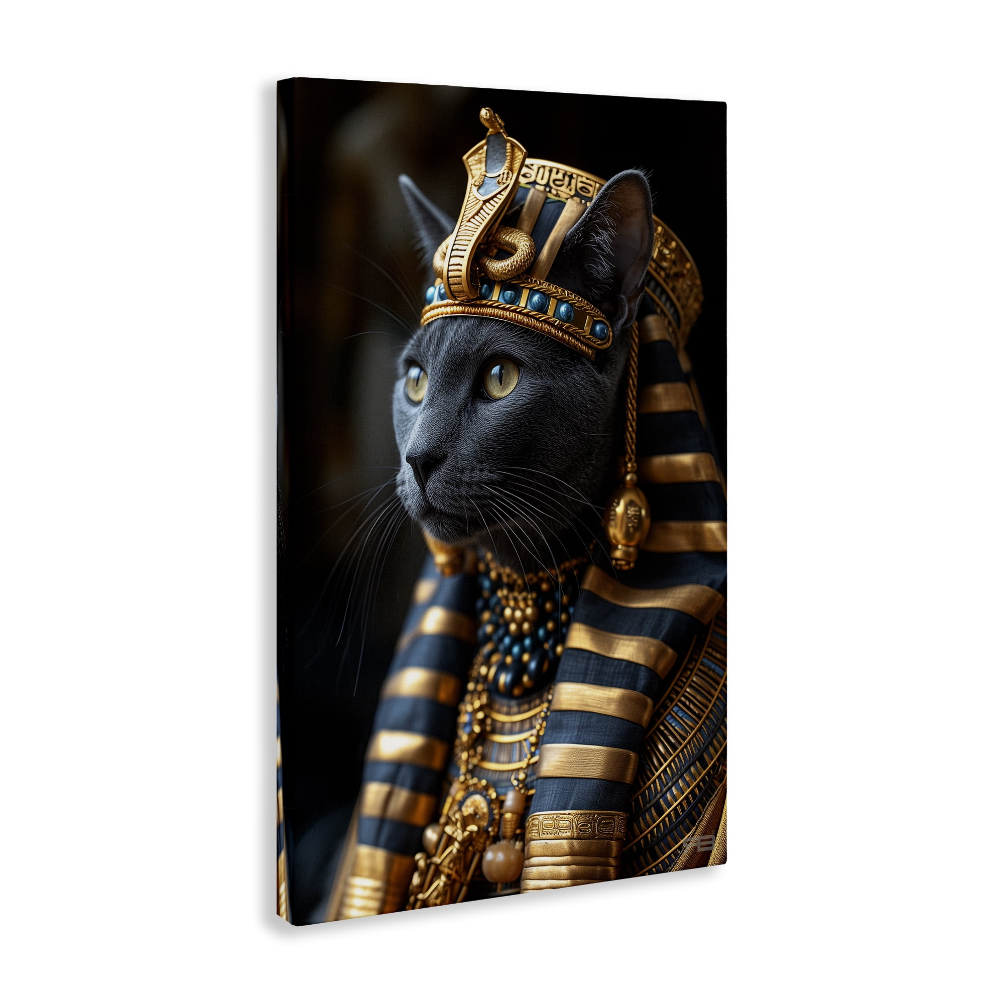 Stupell Industries Egyptian Pharaoh Cat Novelty Painting Gallery Wrapped Canvas Art Print Wall Art, 16 x 24