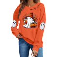 thumbnail image 2 of Sweatshirts for Women JIANLAI Spooky Season Cute Ghost Pumpkin Graphic Crewneck Sweatshirt, Fall Halloween Long Sleeve Pullover Top, Loose Casual Printed Sweatshirt, 2 of 7