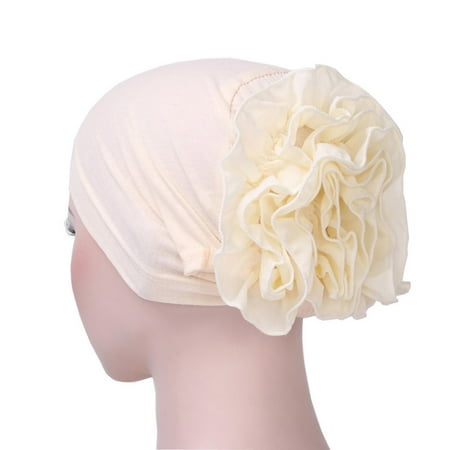 Women Flower Muslim Ruffle Cancer Chemo Hat Beanie Scarf Turban Head Wrap