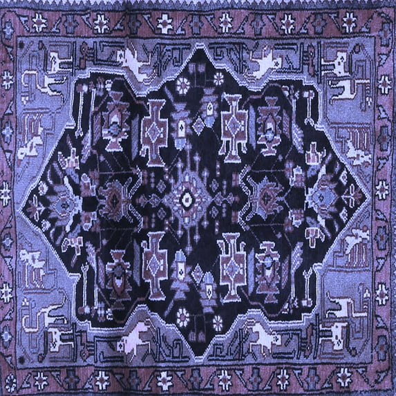 Ahgly Company Indoor Square Persian Blue Traditional Area Rugs, 3' Square