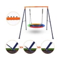 thumbnail image 4 of 45" Saucer Swing with Stand for Kids Outdoor, 440lbs Saucer Swing Set with Heavy-Duty Metal A-Frame and Adjustable Ropes, Round Swing Sets for Backyard, Playground and Park, 4 of 7