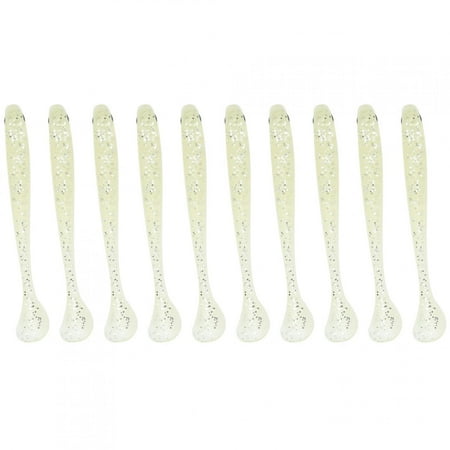 AR41 10PCS 75mm T Tail Soft Worm Artificial Bait Lures Fishing Tackle AccessoriesSilver