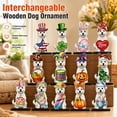 thumbnail image 2 of Interchangeable Seasonal Animal Wooden Decor Set, 10-Inch Dog Figurine with 12 Holiday Accessories for Tiered Tray, Desk, Table and Farmhouse Decor, 2 of 9