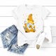 thumbnail image 2 of Gibobby Playera de Manga Corta Casual Suave Camiseta cuello redondo manga corta algodón tipo versión clásica para mujer Festival impreso divertido(Blanco,G), 2 of 4