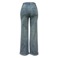thumbnail image 2 of Womens Rhinestone Jeans Baggy Y2K Straight Wide Leg Sparkly Glitter Denim Pants (Light Blue XL), 2 of 4