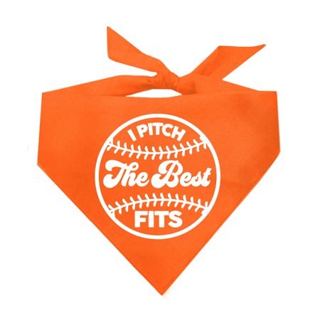 I Pitch The Best Fits Baseball Fan Triangle Dog Bandana (Assorted Colors)