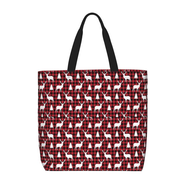 Fotbe Christmas And New Year Bolsa Tote con Estampado para Mujer, Bolsos con Cremallera, Bolsa de Hombro Casual de Gran Capacidad con Bolsillos Internos