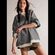 thumbnail image 5 of Sudadera Informal con Bloques de Color para Mujer, Larga, Cuello Redondo, Corte Holgado Gris L, 5 of 8