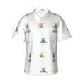 thumbnail image 2 of Xecao Rabbit Blowing Dandelions print Hawaiian shirt - a stylish short-sleeve button-down for men, perfect for casual beach and tropical outings., 2 of 9