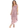 thumbnail image 5 of Sakkas Kara Long Draped Sleeveless Marbled Caftan Dress / Cover Up - Lilac - One Size Regular, 5 of 5