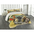 thumbnail image 2 of Ambesonne Colorful Quilted Coverlet 3 Pcs, Car Palms Tribal, Queen Size, Multicolor, 2 of 4