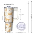 thumbnail image 2 of OBREWU Golden Retriever with Bones and Paws Tumbler with Handle and Lid,Golden Retriever with Bones and Paws 40oz Double Wall Vacuum Insulated Tumbler,Cups Gift for Women and Men, 2 of 7
