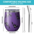 thumbnail image 5 of 12oz Stemless Wine Tumblers Purple Halloween Black Bats Vacuum Insulated Stainless Steel Travel Tumbler Cups Mug with Lid and Straw for Champaign,Cocktail,Beer with Cleaning Brush, 5 of 5