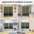 thumbnail image 6 of Sage Green Black Plaid Kitchen Curtains Short 45 Inch Length, Vintage Star Buffalo Check Rustic Grommet Top Bedroom Living Room Curtains, Light Filtering Cafe Curtain Drapes 2 Panels Set 84''x45'', 6 of 9
