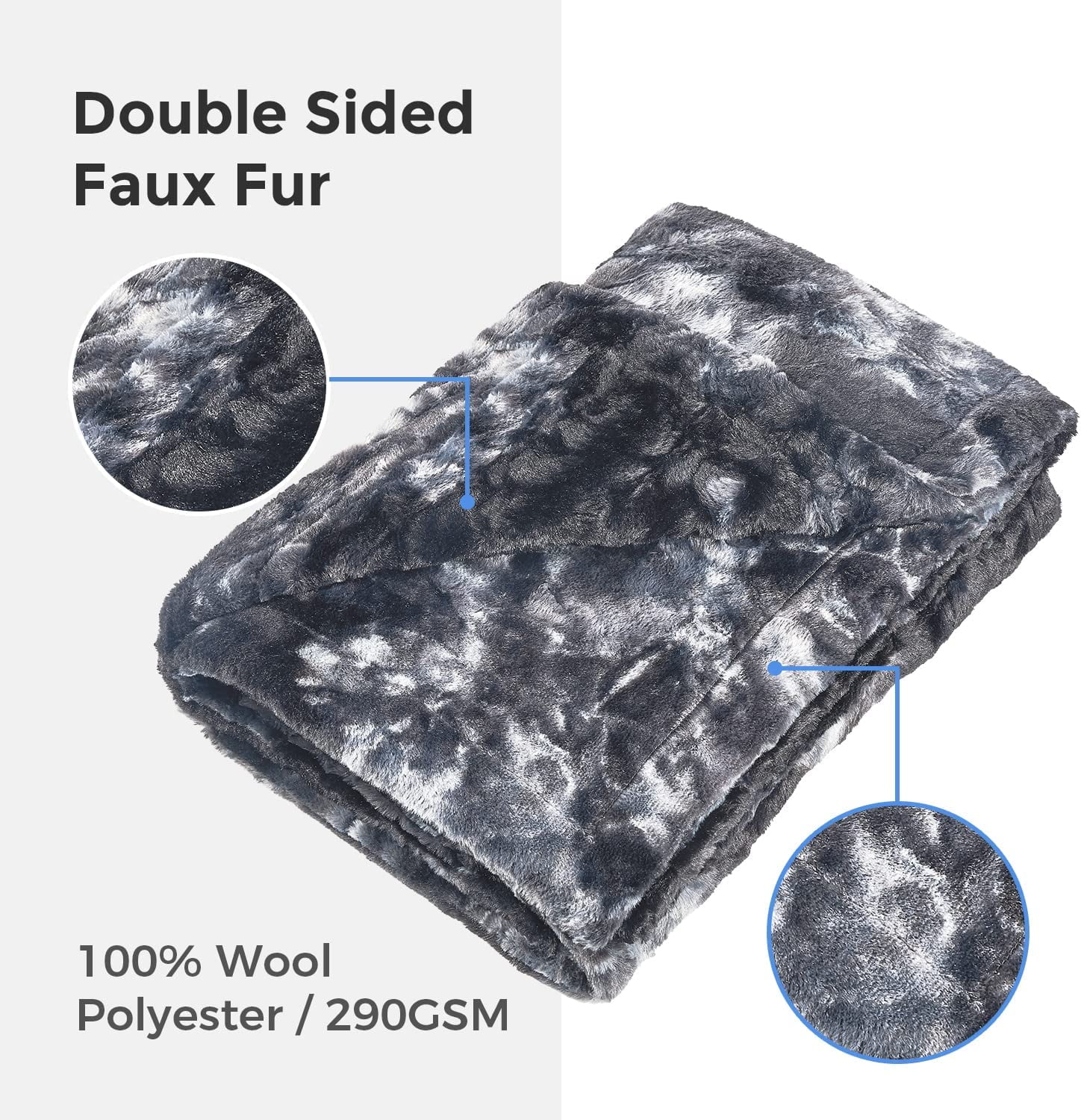 Sanmadrola Throw Blanket Soft Fuzzy Throw Blanket for Couch Fluffy Blankets Throws Shaggy Faux Fur Blanket Plush Sherpa Blanket Cozy Decorative Gift Throw Blankets for Couch Sofa, Bed 50''x60'' Black