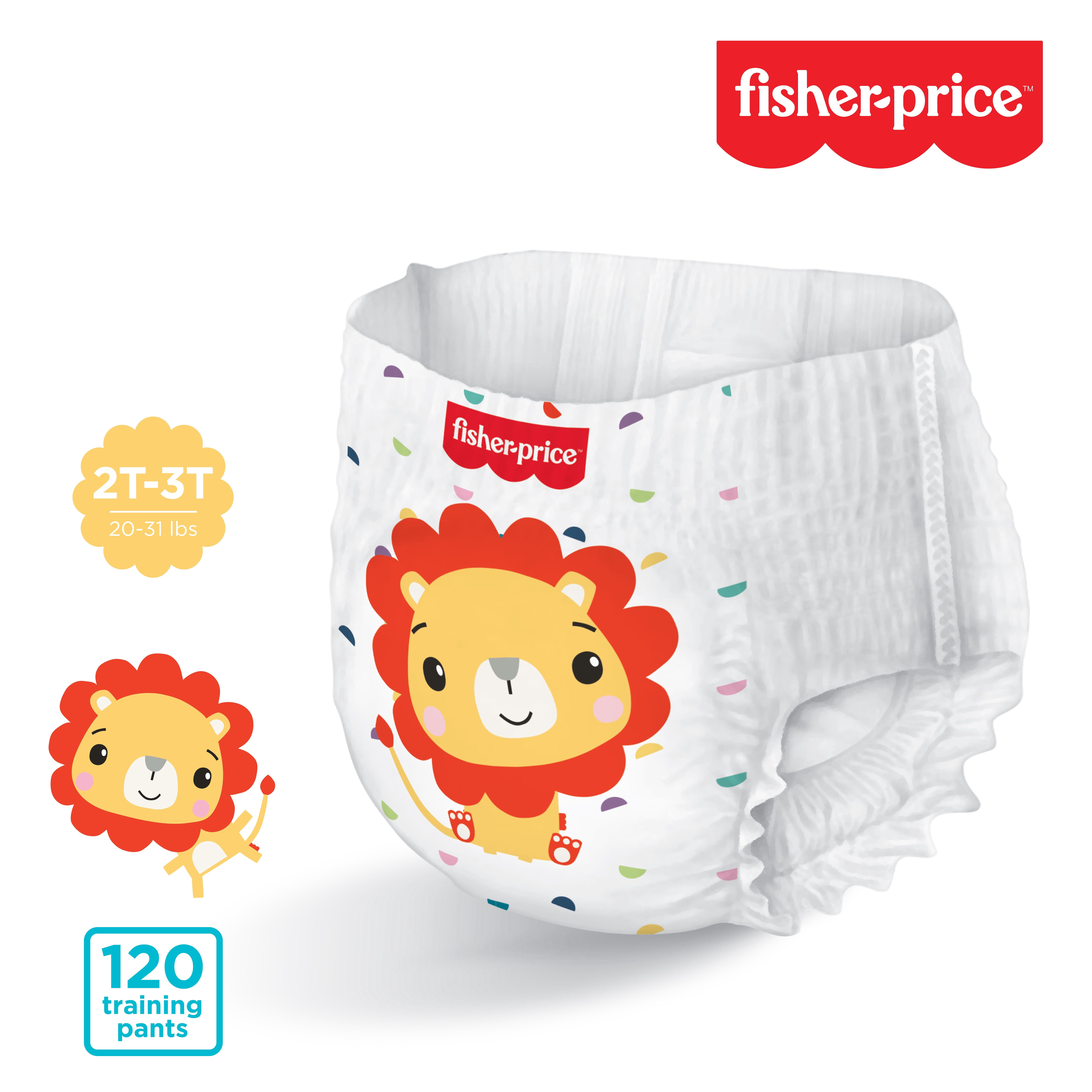 Fisher-Price Boys Pull-up Potty Training Pants for Toddlers, 2T-3T, 120 Count