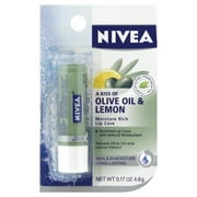 Nivea A Kiss of Olive Oil & Lemon Moisture Rich Lip Care, 0.17 oz