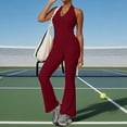 thumbnail image 2 of Sentmoon Beach Outfits for Women Music Festival Rompers V Neck Solid Color Lace Backless Slim Fit Plus Size Jumpsuits for Women Summer for Going out and Concert, 2 of 7