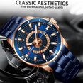thumbnail image 4 of Men Watches Reloj de cuarzo analógico a prueba de agua Reloj de pulsera de negocios con banda d CURREN Mirar, 4 of 7