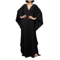 thumbnail image 2 of TMOYZQ Caftans for Women Solid Color Chiffon Plus Size Kaftan Dresses Beach Cover Up V Neck Batwing Sleeve Caftans Loungewear, 2 of 6