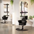 thumbnail image 2 of Baasha Professional Gold Salon Chair, Sleek and Modern Styling Chair with Comfort Sponge Filler, Adjustable Height, and Heavy-Duty Base, Weight Capacity Up to 330 lbs - All Black, 2 of 8