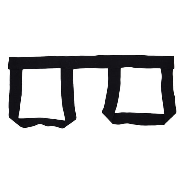 Calzoncillos abiertos con tirantes negros para hombre, ropa interior elástica con suspensorio