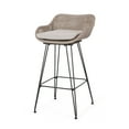 thumbnail image 5 of Pondway Outdoor Wicker and Iron Barstools with Cushion, Set of 2, Mixed Brown and Beige, 5 of 12