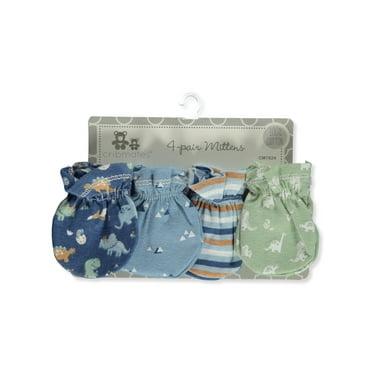 Cribmates Baby Boys' 4-Pack Mittens - blue/multi, one size