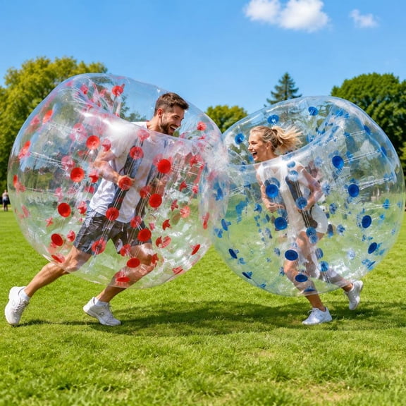 Inflatable Bumper Balls, 2 Pack 5Ft, 0.8Mm Pvc, Body Sumo Zorb Bubble Ball, Human Hamster Suit for Teens Adults