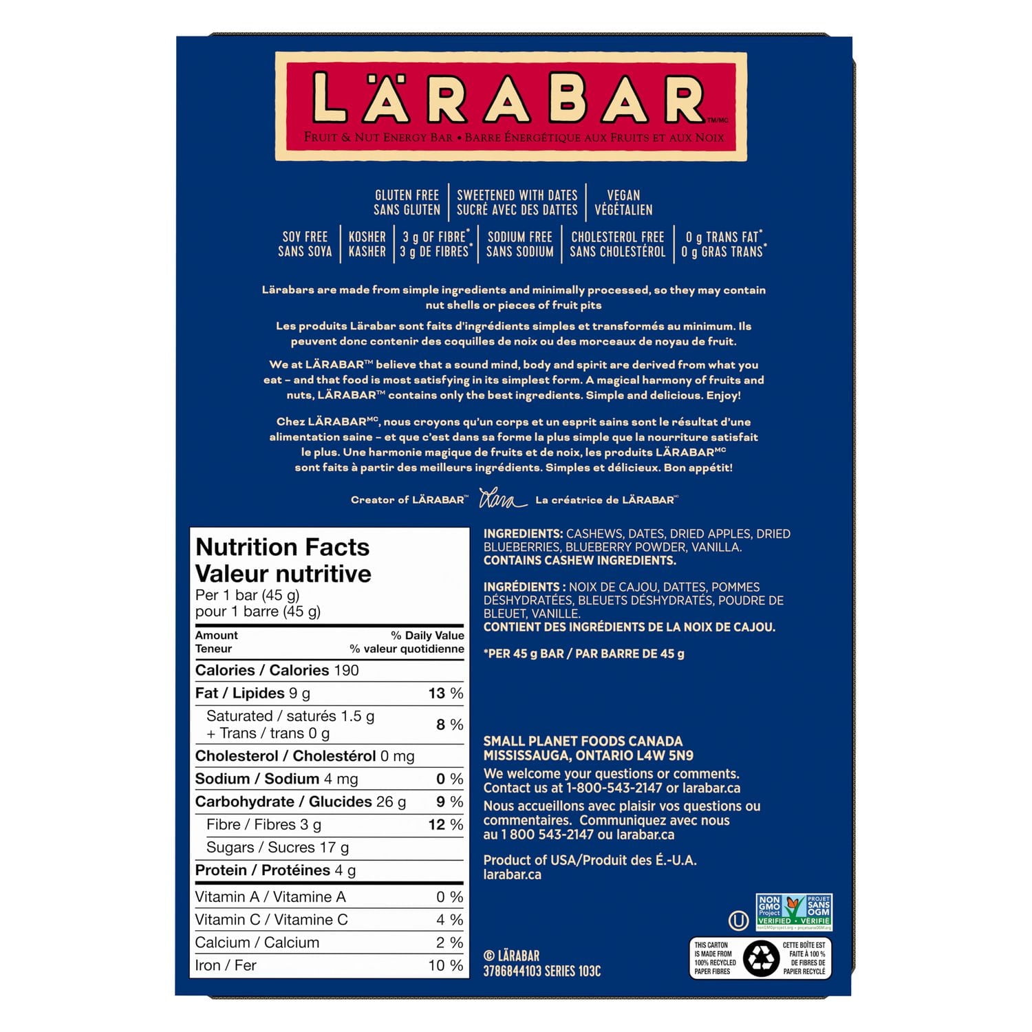 Larabar Gluten Free Blueberry