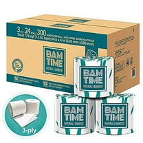 BAMTIME Bamboo Toilet Paper, 24 Rolls of Tree-Free Eco-Friendly toilet paper, 3-Ply 300 Sheet Per Roll,