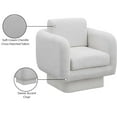 thumbnail image 2 of Meridian Furniture Alessandra Cream Chenille Fabric Swivel Accent Chair, 2 of 9