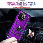 Starshop iPhone 17E Case Phone Cover Shockproof Ring Stand Case With Glass Screen - Purple