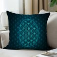 thumbnail image 3 of LALILO Throw Pillow Covers Flower Life Blue Geometry Sacred Cushion Cover 18" x 18", 2 Pack, 3 of 6
